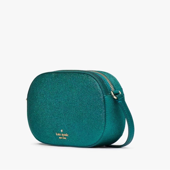 KATE SPADE Glimmer Oval Camera Bag FESTIVE TEAL - Picture 2 of 9